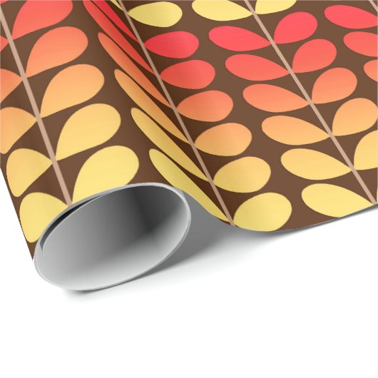 Deens leren uit de middeleeuwen, bruin, Oranje en  Cadeaupapier (Rol Hoek)