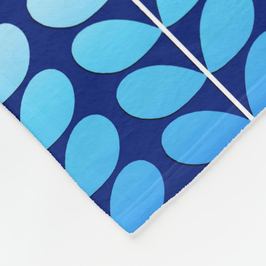 Deens leren uit de middeleeuwen, marineblauw en ko fleece deken (Hoek)