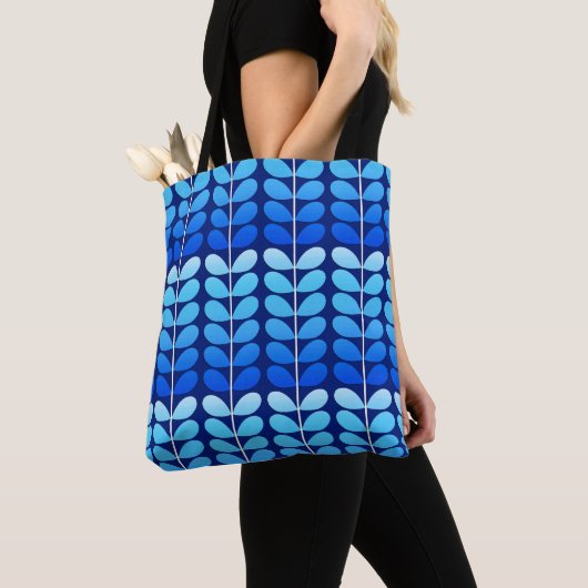 Deens leren uit de middeleeuwen, marineblauw en ko tote bag (Dichtbij)