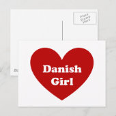 Deens meisje briefkaart (Voorkant / Achterkant)