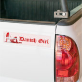 Deens meisje Silhouette vlag Bumpersticker (Op Truck)