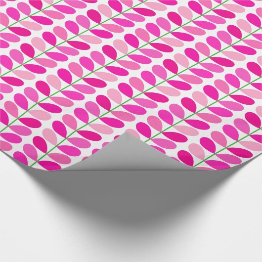 Deens middeleeuwse bladeren, Shades of Fuchsia Pin Cadeaupapier (Hoek)