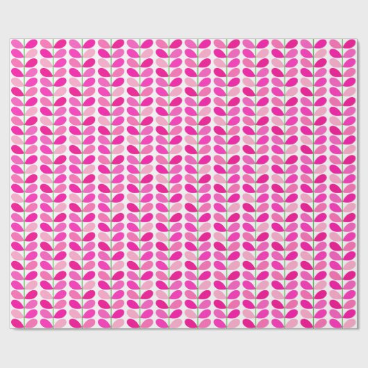 Deens middeleeuwse bladeren, Shades of Fuchsia Pin Cadeaupapier (Vlak)