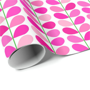 Deens middeleeuwse bladeren, Shades of Fuchsia Pin Cadeaupapier