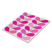 Deens middeleeuwse bladeren, Shades of Fuchsia Pin Tegeltje (Zijkant)