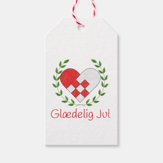 Deens papier hart geschenk Label Cadeaulabel (Voorkant)