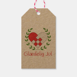 Deens papier hart geschenk Label Cadeaulabel