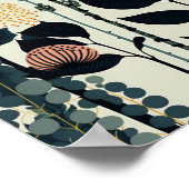 Deens Scandinavische Floral-minimalistische kunst Poster (Hoek)