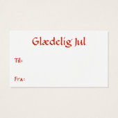 Deens Vlag Gift Tag Visitekaartjes (Achterkant)