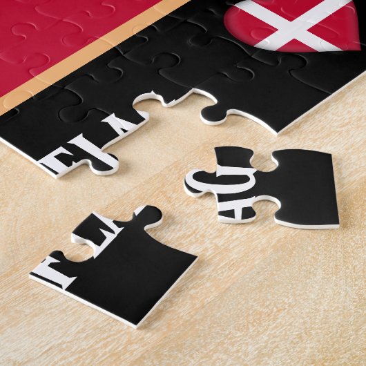 Deens vlagland & Deens land / Denemarken Legpuzzel (Zijkant)