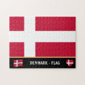 Deens vlagland & Deens land / Denemarken Legpuzzel (Horizontaal)