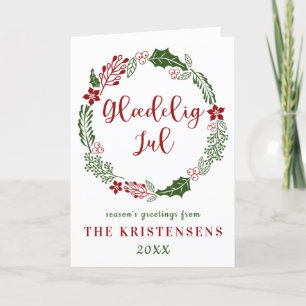 Deens Vrolijk Kerstfeest, Glædelig jul, Aangepast Feestdagen Kaart