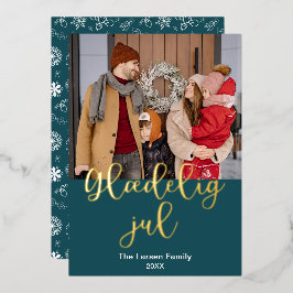 Deens Vrolijk Kerstfeest, Glædelig jul, Elegant Folie Feestdagenkaart