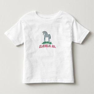 Deens Vrolijk Kerstmis Dala Paard Kinder Shirts