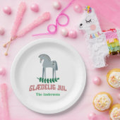Deens Vrolijk Kerstmis Dala Paard Papieren Bordje (Feest)