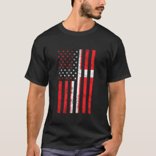 Deense Amerikaanse vlag Denemarken Amerika Verenig T-shirt