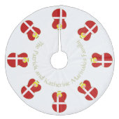 Deense Angel Blonde op Wit Gepersonaliseerd Fleece Kerstboom Rok (Voorkant)