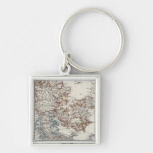 Deense Atlas-kaart met 5 inzetkaarten Sleutelhanger