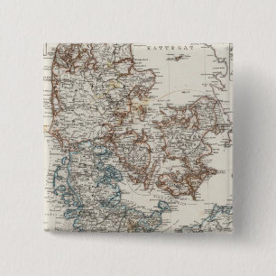 Deense Atlas-kaart met 5 inzetkaarten Vierkante Button 5,1 Cm