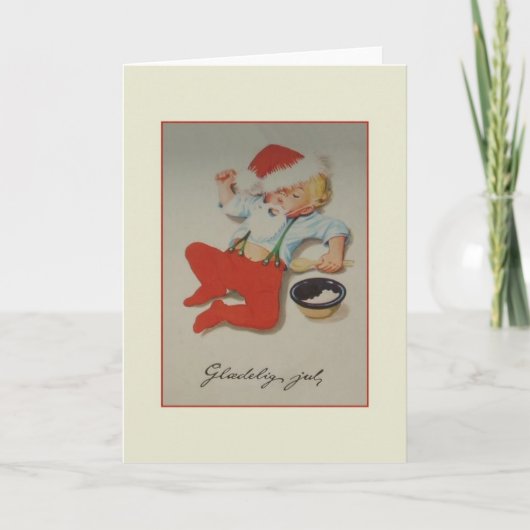 Deense Baby Glædelig jul kerst Kaart (Voorkant)