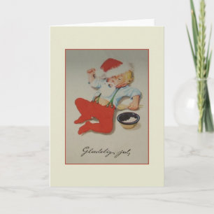 Deense Baby Glædelig Jul-kerstkaart Feestdagen Kaart