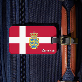 Deense Bagagelabel, patriottische Deense vlag Bagagelabel