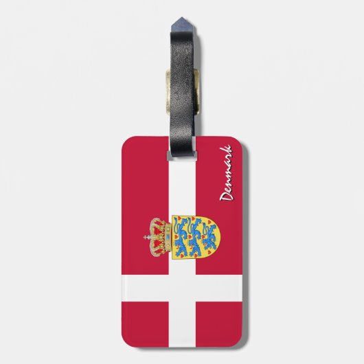 Deense Bagagelabel, patriottische Deense vlag Bagagelabel (Achterkant verticaal)