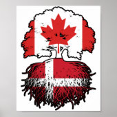 Deense Canadese vlag voor bomen Poster (Voorkant)