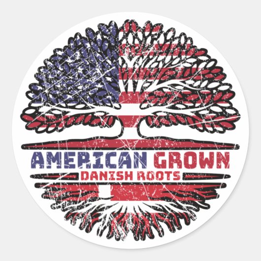Deense Denemarken Amerikaanse Amerikaanse US Veren Ronde Sticker (Voorkant)
