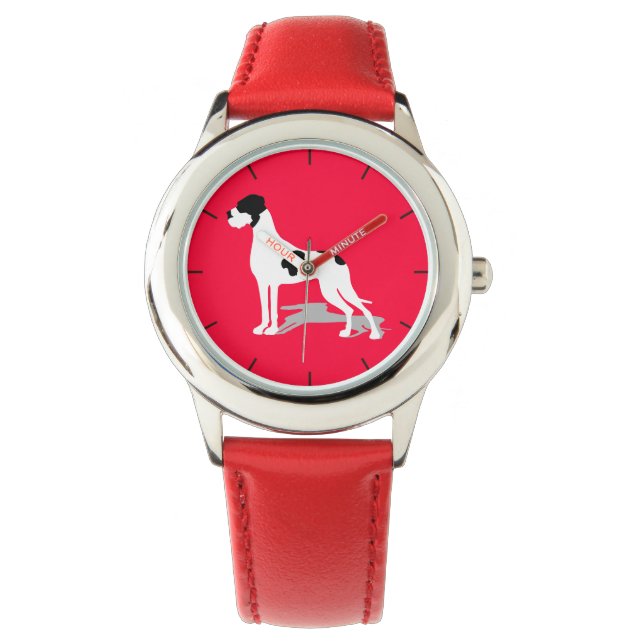 Deense Dog Black Piebald  Horloge (Voorkant)