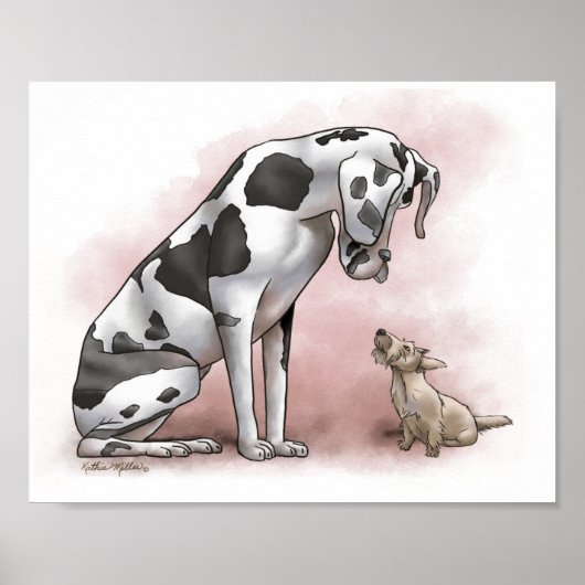 Deense Dog en Schotse Terrier Cartoon Poster (Voorkant)