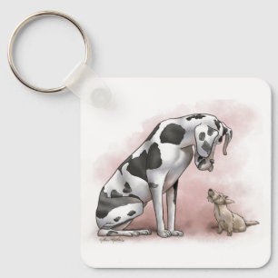 Deense dog en Schotse terriër Cartoon Sleutelhanger