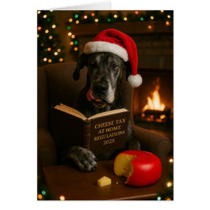 Deense dog 'Kaasbelasting' kerstkaart