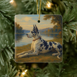 Deense dog keramisch ornament