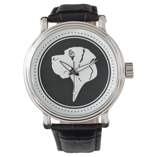 Deense Dog Kop Horloge (Voorkant)
