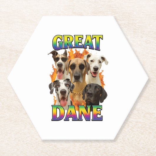Deense Dog Kopie Kartonnen Onderzetters (Voorkant)