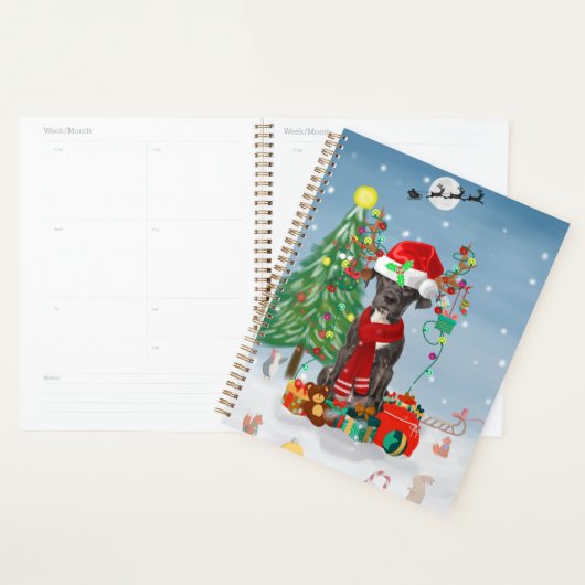 Deense dog met kerstcadeaus planner (Display)
