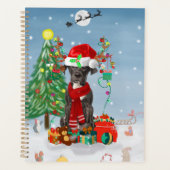 Deense dog met kerstcadeaus planner (Voorkant)
