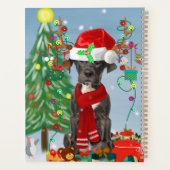 Deense dog met kerstcadeaus planner (Achterkant)