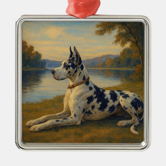 Deense dog metalen ornament (Voorkant)