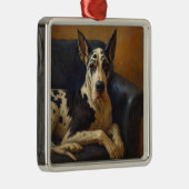 Deense Dog Metalen Ornament (Rechts)