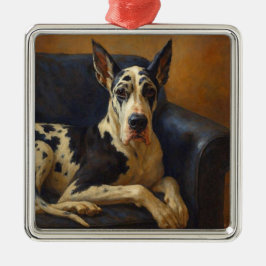 Deense Dog Metalen Ornament