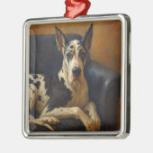 Deense Dog Metalen Ornament (Links)