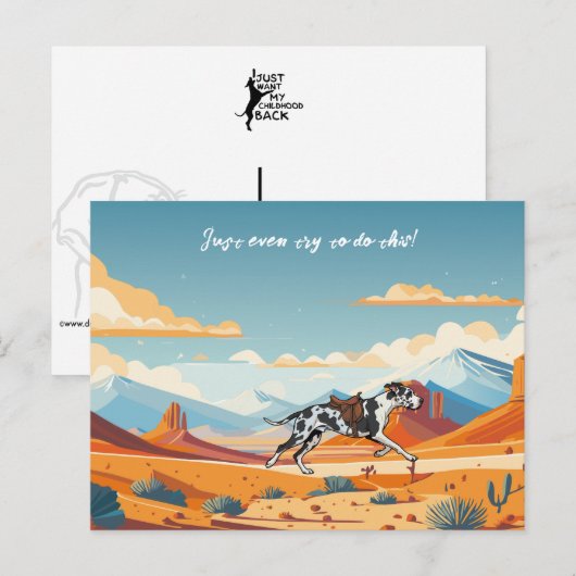 Deense dog of paard  briefkaart (Voorkant / Achterkant)