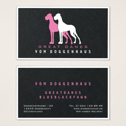 Deense dog puur visitekaartje (Voorkant /achterkant)