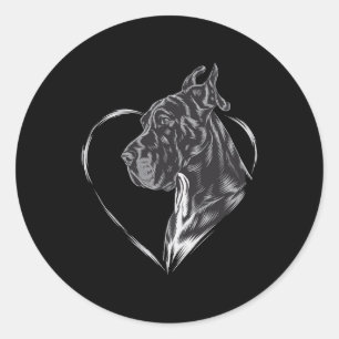 Deense dog ronde sticker