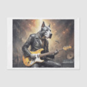 Deense dog speelt elektrische gitaar tissuepapier (Voorkant)