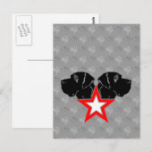 Deense Dog Ster Hoofd Briefkaart (Voorkant / Achterkant)