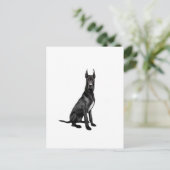 Deense Dog - Zwart (gekorte oren) Briefkaart (Staand voorkant)