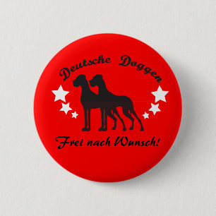 Deense Doggen Ronde Button 5,7 Cm